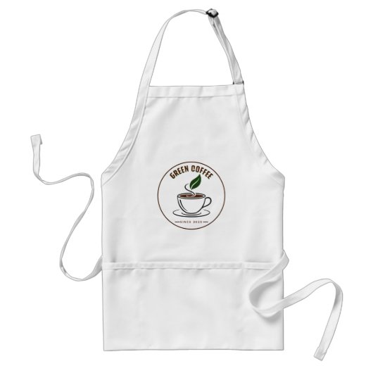 Einfaches Kaffeetassen-Logo mit Blatt Schürze (Vorne)