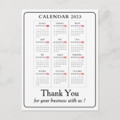Einfaches Kalenderjahr 2023 Kundenspezifische Gesc Postkarte (Vorderseite)