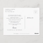 Einfaches Kalligrafie-Foto ändert das Datum Zurück Postkarte (Rückseite)