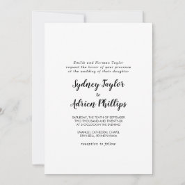 Einfaches kalligrafisches Foto Einladung