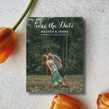 Einfaches kalligrafisches Foto Hochzeit speichert 