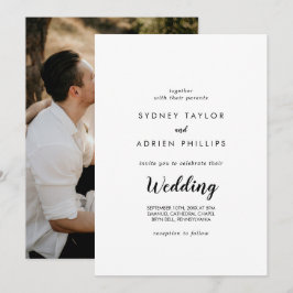 Einfaches kalligrafisches Foto Informelle Hochzeit Einladung