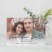 Einfaches kalligrafisches Foto Save The Date (Stehend Vorderseite)