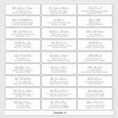 Einfaches kalligrafisches Hochzeitsgast-Label Aufkleber (Blatt)