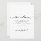 Einfaches Kalligraphie-Junggeselinnen-Abschied-Woc Einladung (Vorne/Hinten)