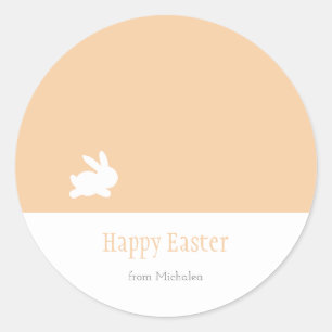 Einfaches Kaninchen Frohe Ostern Pastell Runder Aufkleber