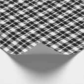 Einfaches kariertes Gingham-Muster in Schwarzweiß Geschenkpapier (Ecke)