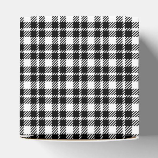 Einfaches kariertes Gingham-Muster in Schwarzweiß Geschenkschachtel (Oben)