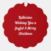 Einfaches Kariertes rotes und grünes Design Ornament Karte (Rückseite)