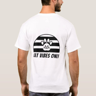 Einfaches Katzentatzen-Grafik-T-Shirt mit Cat Vibe T-Shirt