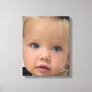 Einfaches Kinderfoto & Name Leinwanddruck