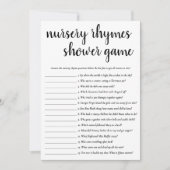 Einfaches Kinderzimmer Rhymes | Schwarz-Weiß-Spiel Einladung (Vorderseite)