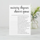 Einfaches Kinderzimmer Rhymes | Schwarz-Weiß-Spiel Einladung (Stehend Vorderseite)