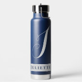 EINFACHES KLASSIKES MONOGRAMM, ANFANG SILVER WEISS TRINKFLASCHE (Links)