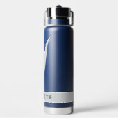 EINFACHES KLASSIKES MONOGRAMM, ANFANG SILVER WEISS TRINKFLASCHE (Hinten)