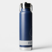 EINFACHES KLASSIKES MONOGRAMM, ANFANG SILVER WEISS TRINKFLASCHE (Vorderseite)