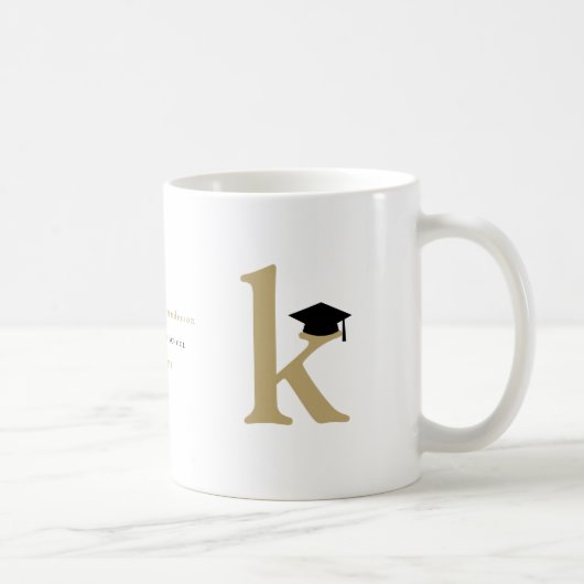 Einfaches klassisches Abschlussmonogramm Moderne A Kaffeetasse (Rechts)