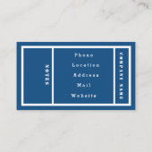 Einfaches Klassisches Blau Visitenkarte (Rückseite)