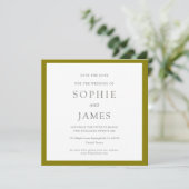 Einfaches klassisches chic Farbe Save-the-Date  Ho (Stehend Vorderseite)
