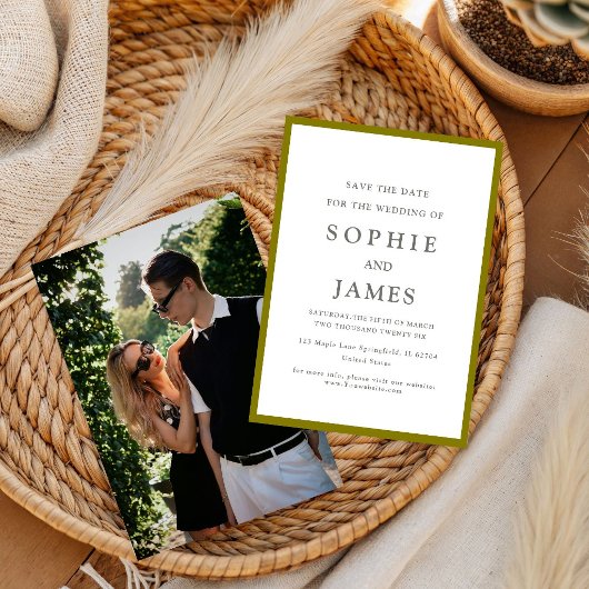 Einfaches klassisches chic Farbe Save-the-Date  Ho Einladung