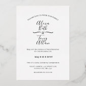 Einfaches klassisches Cursive Schriftart kundenspe Folieneinladung (Vorderseite)