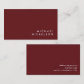 Einfaches klassisches Elegant | Name auf Burgund Visitenkarte (Vorne/Hinten)