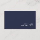 Einfaches klassisches Elegant | Name des dunkelbla Visitenkarte (Vorderseite)