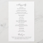 Einfaches klassisches, elegantes Hochzeitsprogramm (Hinten)