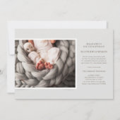 Einfaches klassisches Foto | Einladung von Jungen (Rückseite)