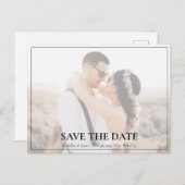 Einfaches klassisches Foto Save the Date Ankündigungspostkarte (Vorne/Hinten)