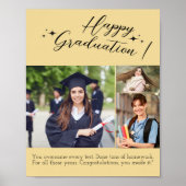 Einfaches klassisches Gelbpapier Happy Abschluss D Poster (Vorne)