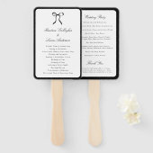 Einfaches klassisches Hochzeitsprogramm mit Schlei Fächer (Vorne und Hinten)