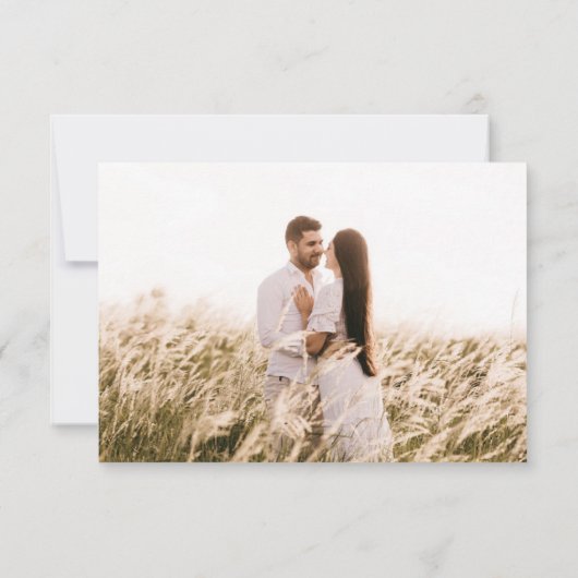 Einfaches klassisches Hochzeitsstift Foto Vielen D Dankeskarte (Rückseite)