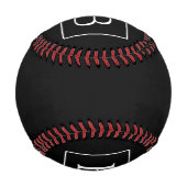 Einfaches Klassisches Monogramm | Schwarz mit weiß Baseball (Rückseite)
