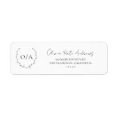 Einfaches klassisches Monogramm-Wreath-Elegant (Vorne)