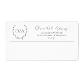 Einfaches klassisches Monogramm-Wreath-Elegant (Vorne)