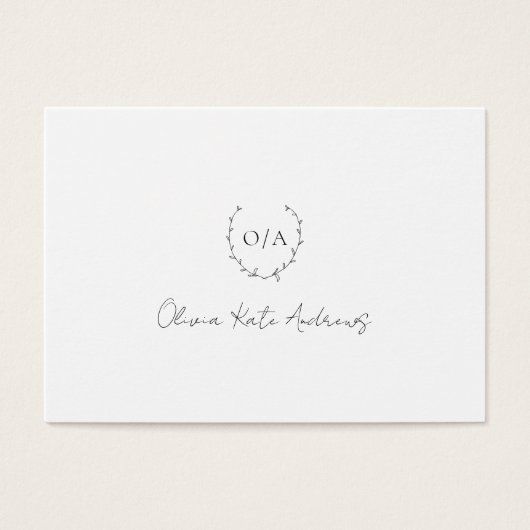 Einfaches klassisches Monogramm-Wreath-Elegant (Vorderseite)