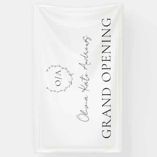 Einfaches klassisches Monogramm-Wreath-Elegant Banner (Vertikal)