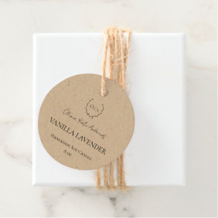 Einfaches klassisches Monogramm-Wreath-Elegant Geschenkanhänger