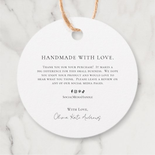 Einfaches klassisches Monogramm-Wreath-Elegant Geschenkanhänger (Rückseite)