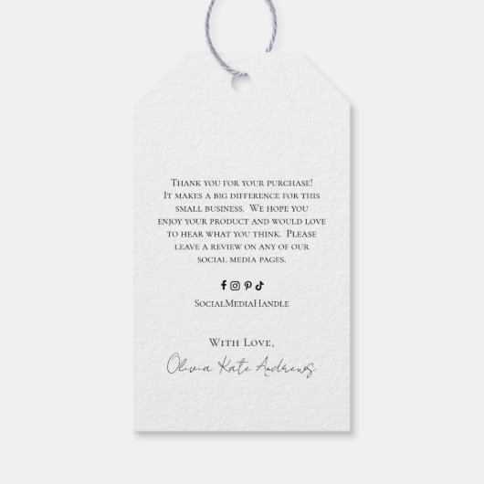 Einfaches klassisches Monogramm-Wreath-Elegant Geschenkanhänger (Rückseite)