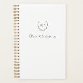 Einfaches klassisches Monogramm-Wreath-Elegant Planer (Vorderseite)