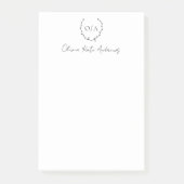 Einfaches klassisches Monogramm-Wreath-Elegant Post-it Klebezettel (Vorderseite)