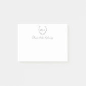 Einfaches klassisches Monogramm-Wreath-Elegant Post-it Klebezettel (Vorderseite)