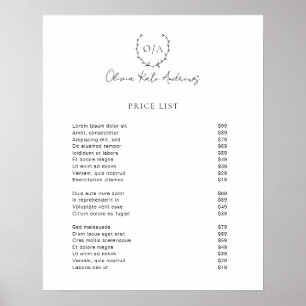 Einfaches klassisches Monogramm-Wreath-Elegant Poster
