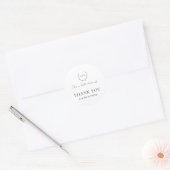 Einfaches klassisches Monogramm-Wreath-Elegant Runder Aufkleber (Umschlag)