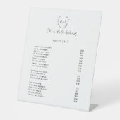 Einfaches klassisches Monogramm-Wreath-Elegant Sockelschild (Vorderseite)