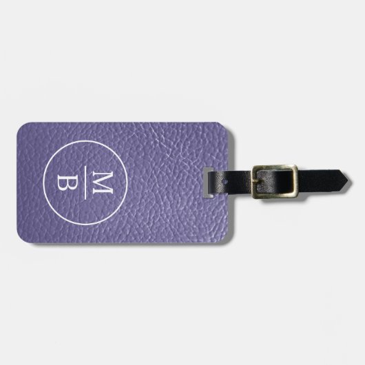 Einfaches, klassisches Periwinkle Lila Lederlook Gepäckanhänger (Vorderseite horizontal)