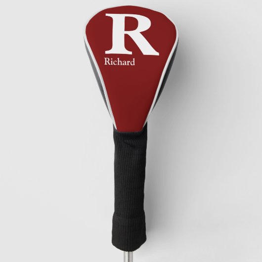 Einfaches Klassisches Professionelles Monogramm un Golf Headcover (Vorderseite)