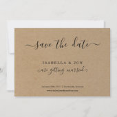 Einfaches, klassisches Save the Date-Kraftpapier Ankündigung (Vorderseite)